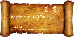 Bogárdi Réka névjegykártya