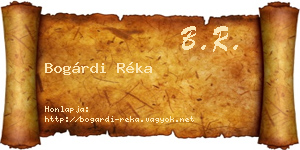 Bogárdi Réka névjegykártya